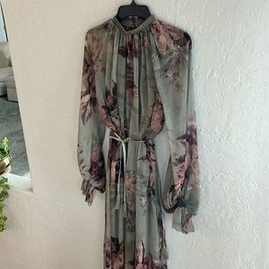 ASOS green floral maxi dress